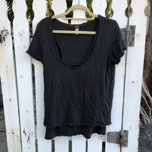 Slouchy grey multi-layered boho shirt